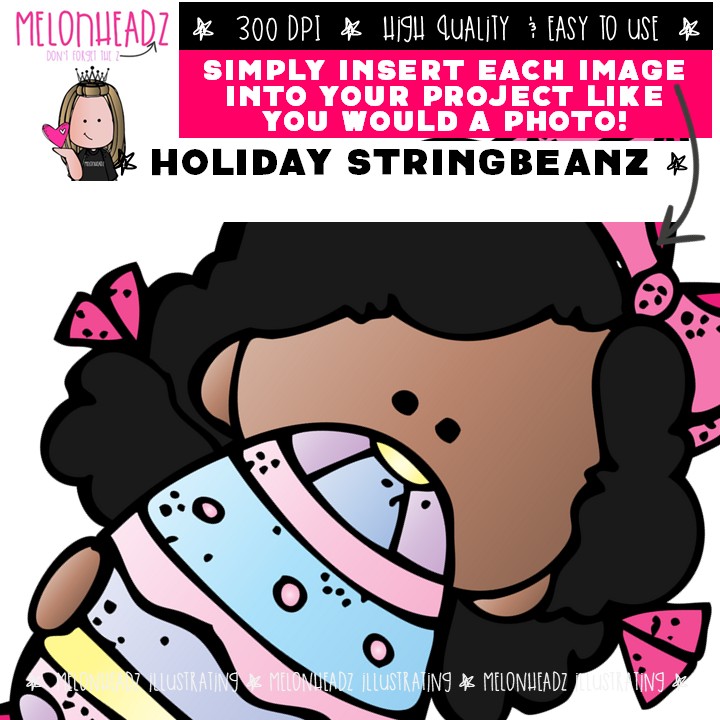 Holiday Stringbeanz clip art, Christmas, Halloween, Valentine COLORED Version - Image 3