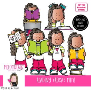 Reading clip art, Rosa, Melonheadz Character Mini