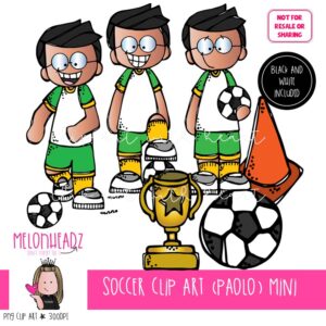 Soccer clip art, Paolo, Melonheadz Character Mini