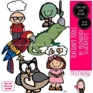 Teaching Tools clip art, iguana, parrot Mini