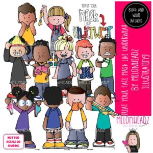 Treat your face mask like underwear clip art, social distance COMBO PACK