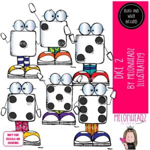 Dice 2 clip art, game piece, math Mini
