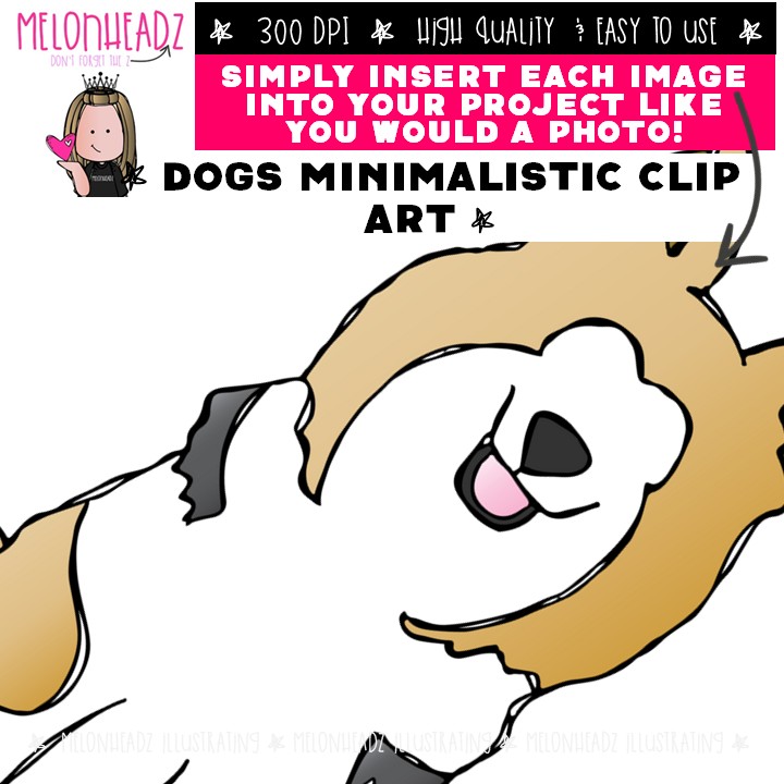 Dogs clip art, Minimal Style Mini - Image 3