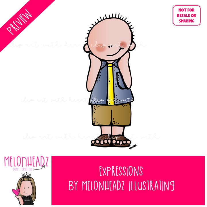 Expressions clip art Emotions clip art Feelings clip art COLORED Version - Image 2