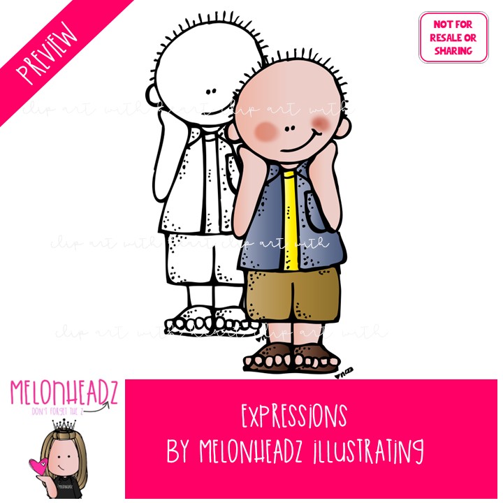 Expressions clip art Emotions clip art Feelings clip art COMBO PACK - Image 2