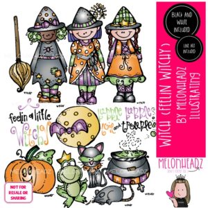 Witch clip art, Feelin Witchy, Halloween COMBO PACK