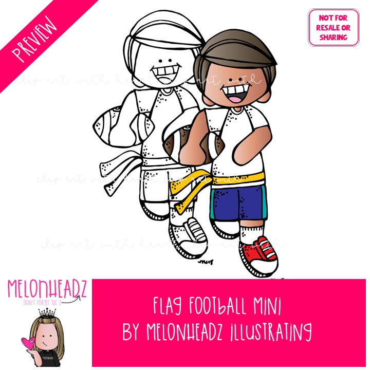 Flag Football clip art, Sport Mini - Image 2