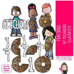 Fractions clip art, Math clip art, Donut clip art COLORED Version