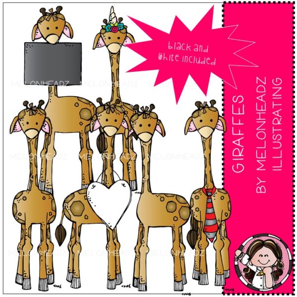 Giraffes clip art - Mini