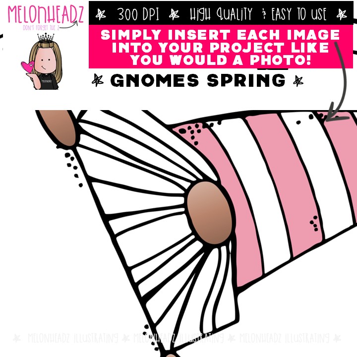 Gnomes clip art, Spring, pastel Mini - Image 3