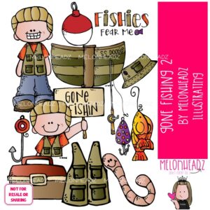 Gone Fishing clip art 2, hobby, sport COLORED Version