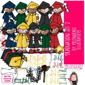 Graduation clip art Set 2 Commencement clip art COLORED Version