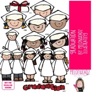 Graduation clip art Commencement cip art COLORED Version