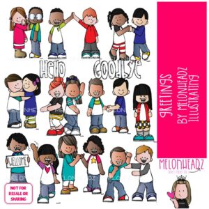 Greetings clip art, Welcome clip art, Hello & Goodbye clip art COLORED Version