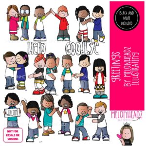 Greetings clip art, Welcome clip art, Hello and Goodbye clip art COMBO PACK