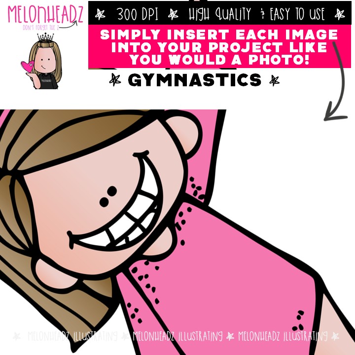 Gymnastics clip art, sport, tumbling COMBO PACK - Image 3