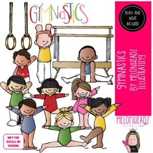Gymnastics clip art, sport, tumbling COMBO PACK