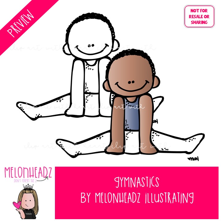 Gymnastics clip art, sport, tumbling COMBO PACK - Image 2