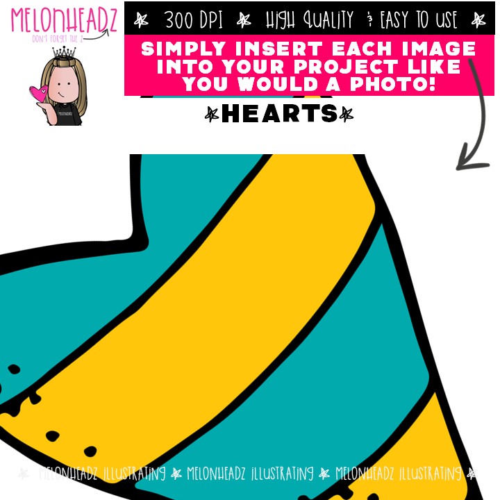 Hearts clip art, Valentine's Day clip art COMBO PACK - Image 3