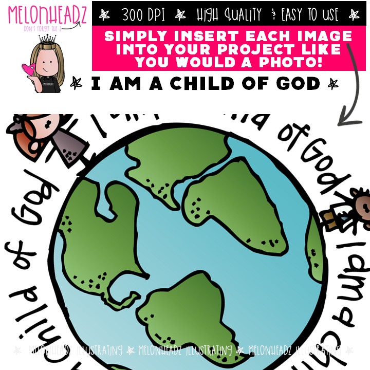 I am a child of God clip art, LDS, Christian COMBO PACK - Image 3