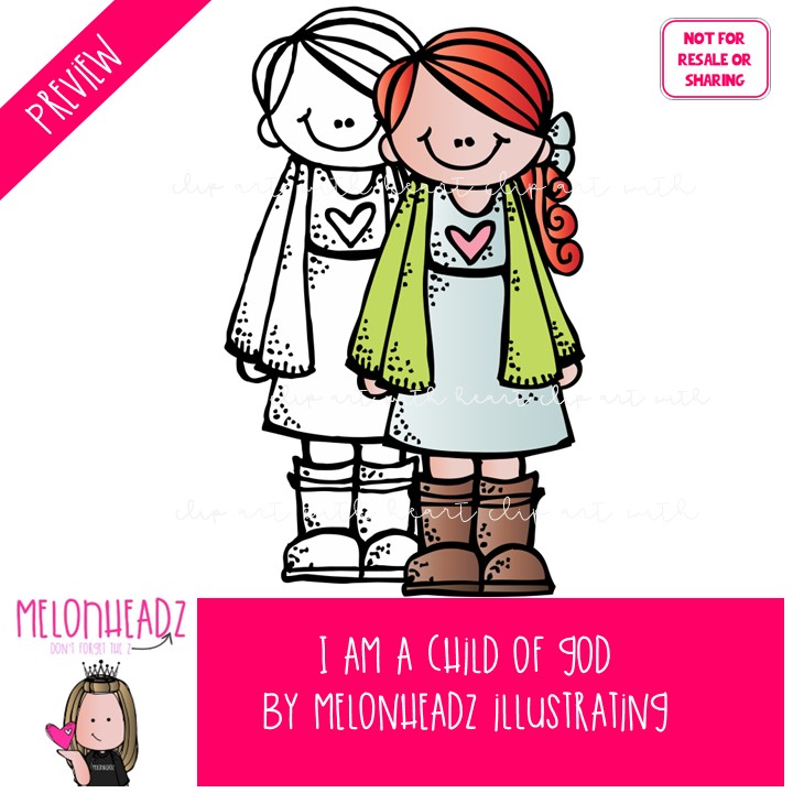 I am a child of God clip art, LDS, Christian COMBO PACK - Image 2