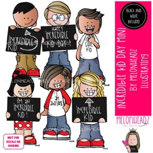 Incredible Kid Day clip art, holiday, celebration Mini