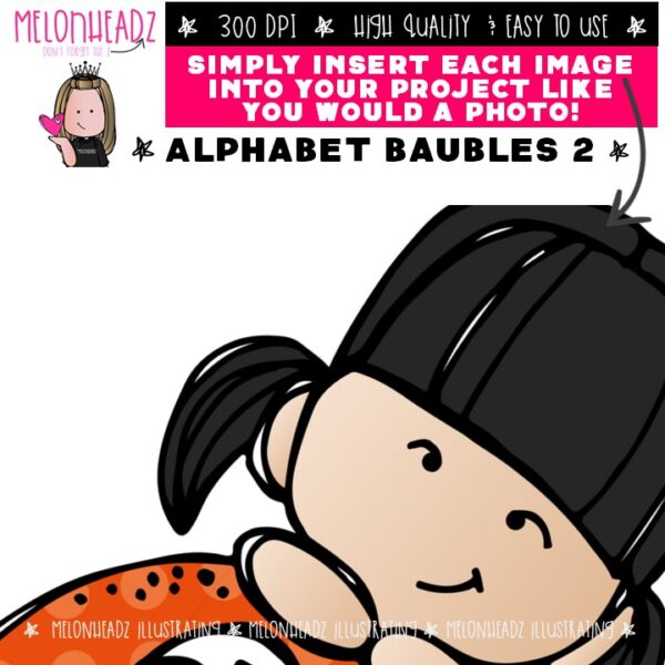 Alphabet Baubles clip art 2, Letters COMBO PACK - Melonheadz