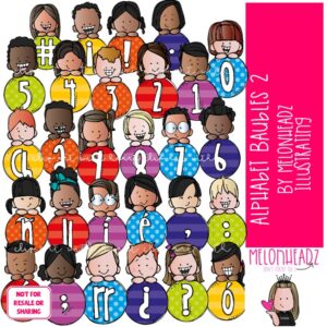 Alphabet Baubles clip art 2, Letters clip art COLORED Version