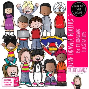 Junk Drawer clip art, Kidlettes 2, kids COMBO PACK