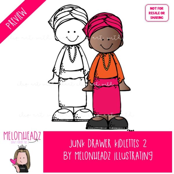 Junk Drawer clip art, Kidlettes 2, kids COMBO PACK - Melonheadz