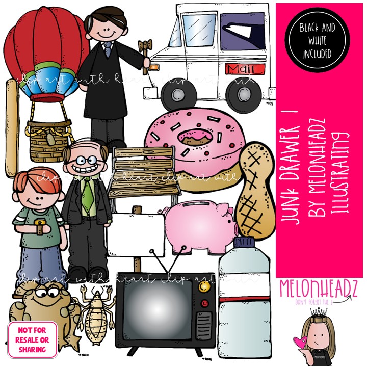 Junk Drawer 1 clip art, lice, judge COMBO PACK