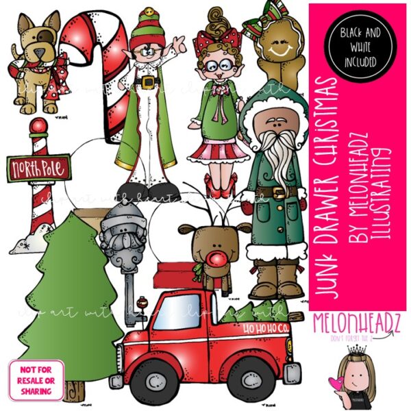 Junk Drawer clip art, Christmas clip art COMBO PACK - Melonheadz