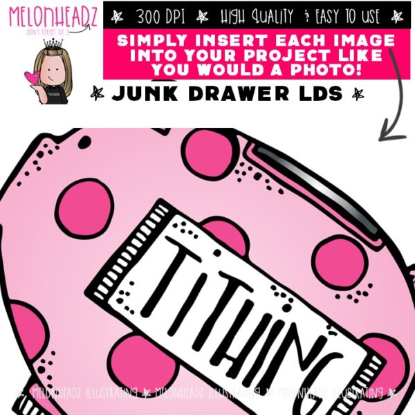 Junk Drawer clip art, LDS, temple, primary COMBO PACK - Melonheadz
