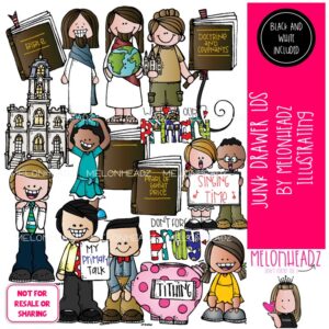 Junk Drawer clip art, LDS, temple, primary COMBO PACK