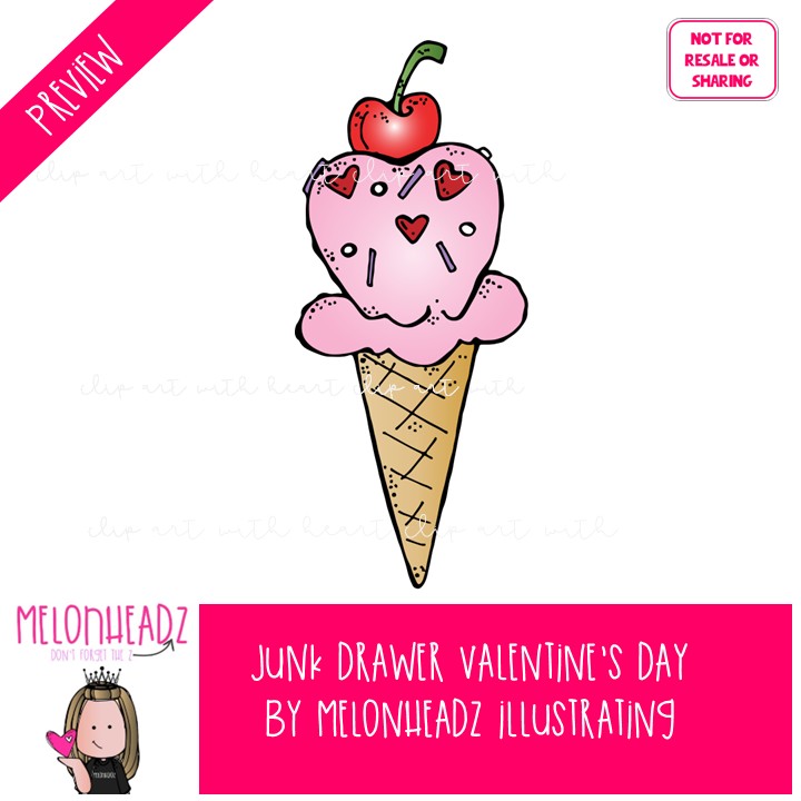Valentine's Day clip art, junk drawer clip art COLORED Version - Image 2