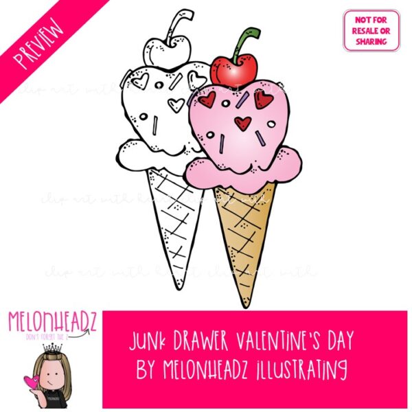Valentine’s Day clip art, junk drawer clip art COMBO PACK - Melonheadz
