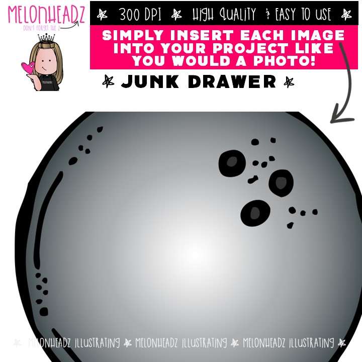 Junk Drawer clip art, bowling, fingers crossed COMBO PACK - Image 3