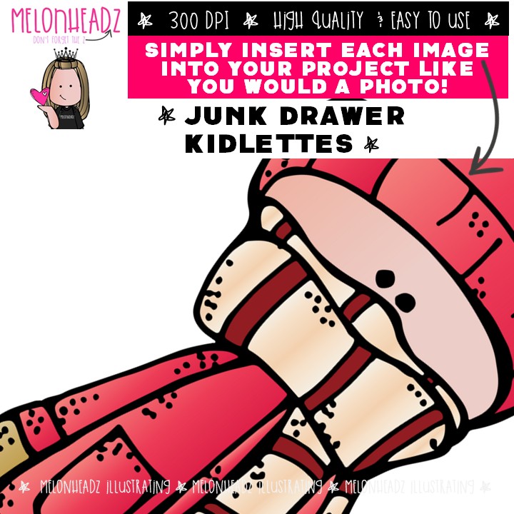 Junk Drawer clip art, Kidlettes, piano, costume COLORED Version - Image 3