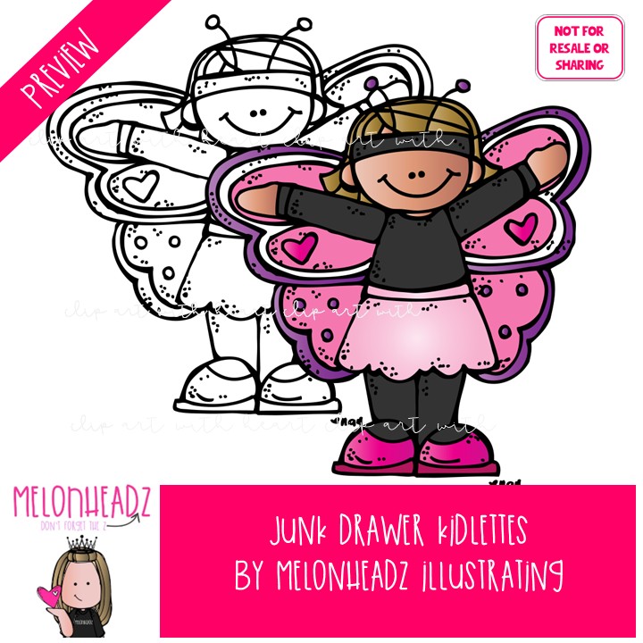 Junk Drawer clip art, kidlettes, piano, costume COMBO PACK - Image 2