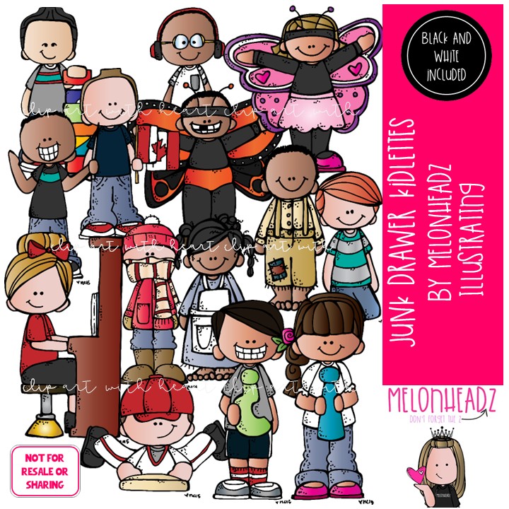 Junk Drawer clip art, kidlettes, piano, costume COMBO PACK