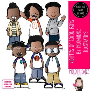 Kidlettes of Color clip art, Boys clip art, African American clip art Mini