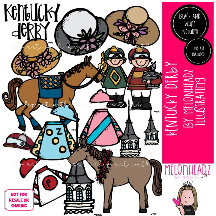 Kentucky Derby clip art, Horse Race, sport COMBO PACK