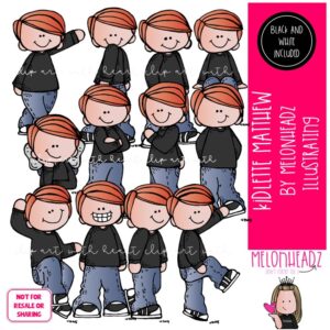 Kidlette clip art, Matthew clip art, Different poses clip art COMBO PACK
