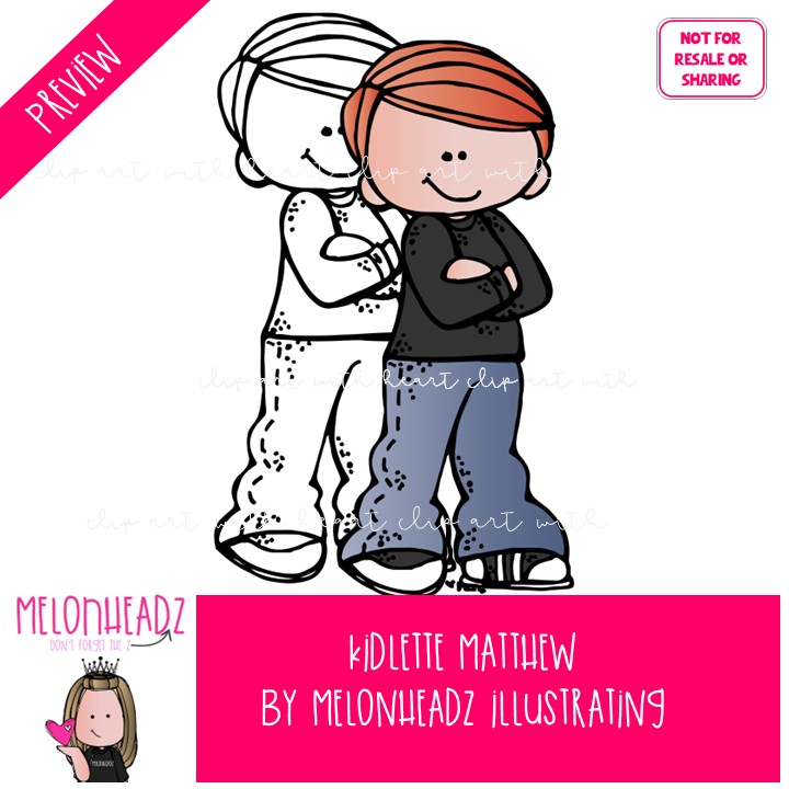 Kidlette clip art, Matthew clip art, Different poses clip art COMBO PACK - Image 2
