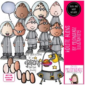 Kidlette Aliens clip art, Space clip art COMBO PACK