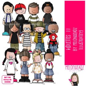 Kidlettes clip art 11, Kids clip art COLORED Version