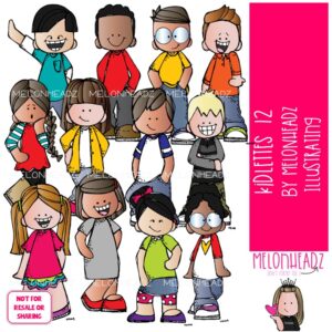 Kidlettes clip art 12, kids clip art COLORED Version