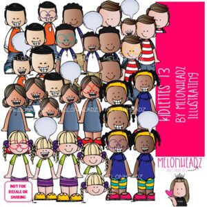 Kidlettes clip art 13, kids clip art COLORED Version