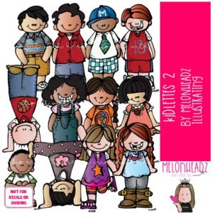 Kidlettes clip art 2, kids clip art COLORED Version