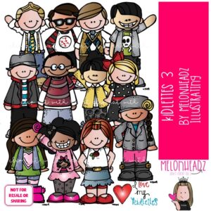Kidlettes clip art 3, Kids clip art COLORED Version